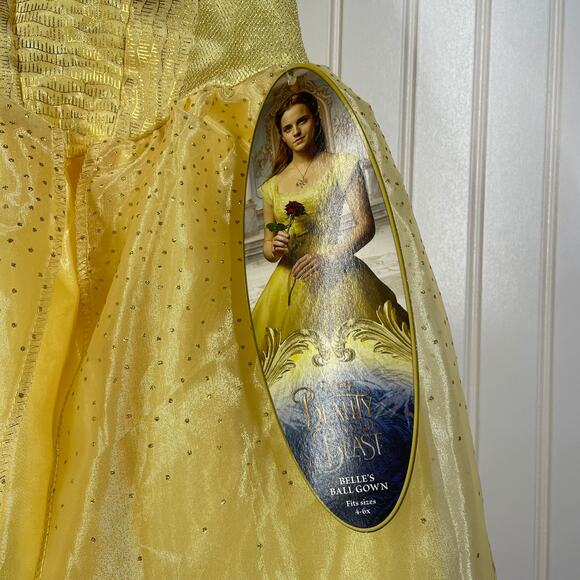 NWT Disney Beauty and the Beast Girls Yellow Belles Balls Gown Dress Size 4-6 - Picture 2 of 5